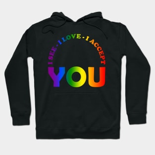 I See I Love You I Accept you LGBTQ Ally Gay Pride Hoodie